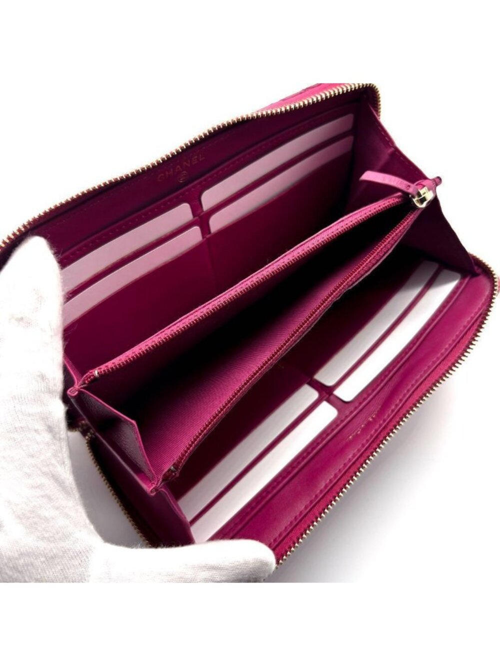 Chanel Wallet Camellia Stitch Round Zip - Picture 5 of 15